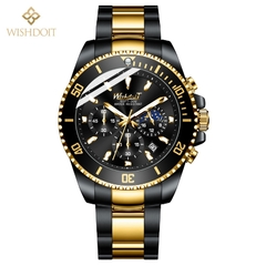 2021 Novo Relógio Moda Masculina Impermeável Aço Inoxidável Verde Diver Esportivo Chronograph Relógio Quartz Masculino Relogio Masculino - comprar online