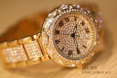 Relógios femininos ouro marca luxuosa diamante quartzo mostrador grande Relógios de pulso femininos relógio de aço inoxidável feminino relogio feminino - loja online