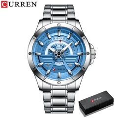 CURREN NOVO Moda Casual Quartzo Inoxidável Relógios Data e Semana Relógio Masculino Marca Criativa Relógio de Pulso Masculino - loja online