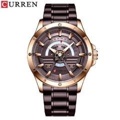 Imagem do CURREN NOVO Moda Casual Quartzo Inoxidável Relógios Data e Semana Relógio Masculino Marca Criativa Relógio de Pulso Masculino