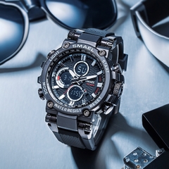 SMAEL 1803 Relógio esportivo masculino relógios à prova d'água 5Bar Dual Time Relógio militar masculino relógio despertador resistente a choques montre homme - comprar online