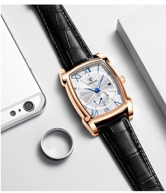 Relógios masculinos vintage da marca CHENXI Relógios retrô com pulseira de couro genuíno com numerais romanos Relógios masculinos antigos quadrados para presente à prova d'água - comprar online