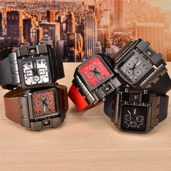 relógio de pulso casual com mostrador quadrado pulseira larga Relógio masculino de quartzo de marca de luxo Relógio masculino supergrande on internet