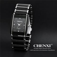 mais recentes vendas quentes moda marca de alta qualidade chenxi mulheres homens casais relógio de lazer relógio de pulso de cerâmica quadrada impermeável CX-104