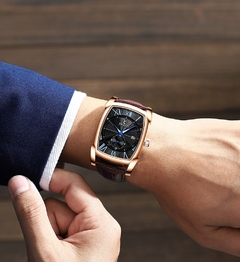 Relógios masculinos vintage da marca CHENXI Relógios retrô com pulseira de couro genuíno com numerais romanos Relógios masculinos antigos quadrados para presente à prova d'água - comprar online