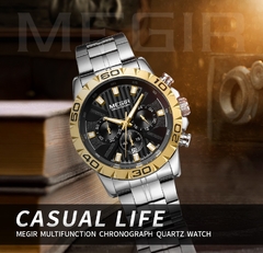 relógio MEGIR masculino, cronógrafo, quartzo, negócios, homem, relógios, marca, luxo, impermeável, pulso, Reloj Hombre Saat na internet