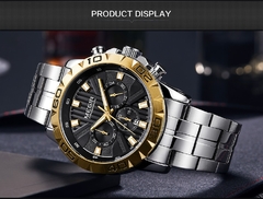 Imagem do relógio MEGIR masculino, cronógrafo, quartzo, negócios, homem, relógios, marca, luxo, impermeável, pulso, Reloj Hombre Saat
