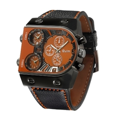 Image of Relógio de luxo da marca Oulm relógio de quartzo esportivo masculino com pulseira de couro, casual masculino, militar, relógio de pulso Dropshipping relogio masculino