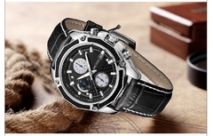 MEGIR relógios oficiais de quartzo masculino moda couro genuíno relógio cronógrafo relógio para homens gentis estudantes masculinos Reloj Hombre 2015 - loja online