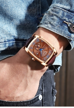 Relógios masculinos vintage da marca CHENXI Relógios retrô com pulseira de couro genuíno com numerais romanos Relógios masculinos antigos quadrados para presente à prova d'água - Relogios Importados na Web - Frete Grátis Todo o Brasil