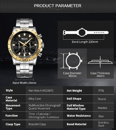 relógio MEGIR masculino, cronógrafo, quartzo, negócios, homem, relógios, marca, luxo, impermeável, pulso, Reloj Hombre Saat
