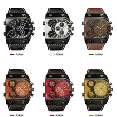 Relógio de luxo da marca Oulm relógio de quartzo esportivo masculino com pulseira de couro, casual masculino, militar, relógio de pulso Dropshipping relogio masculino - buy online