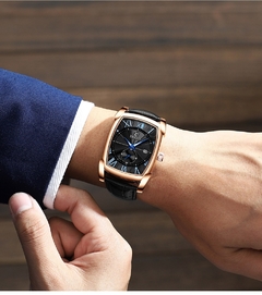 Relógios masculinos vintage da marca CHENXI Relógios retrô com pulseira de couro genuíno com numerais romanos Relógios masculinos antigos quadrados para presente à prova d'água - comprar online