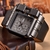 relógio de pulso casual com mostrador quadrado pulseira larga Relógio masculino de quartzo de marca de luxo Relógio masculino supergrande