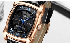 Relógios masculinos vintage da marca CHENXI Relógios retrô com pulseira de couro genuíno com numerais romanos Relógios masculinos antigos quadrados para presente à prova d'água na internet