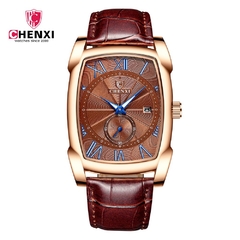 Relógios masculinos vintage da marca CHENXI Relógios retrô com pulseira de couro genuíno com numerais romanos Relógios masculinos antigos quadrados para presente à prova d'água - Relogios Importados na Web - Frete Grátis Todo o Brasil
