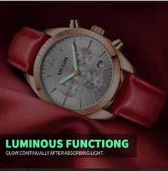Relógios Femininos MEGIR Moda Couro Rosa Relógio de Quartzo Feminino Relógio Feminino Amantes Hora Relogio Feminino Montre Femme Reloj Mujer