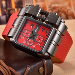 relógio de pulso casual com mostrador quadrado pulseira larga Relógio masculino de quartzo de marca de luxo Relógio masculino supergrande - Relogios Importados na Web - Frete Grátis Todo o Brasil