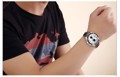 MEGIR relógios oficiais de quartzo masculino moda couro genuíno relógio cronógrafo relógio para homens gentis estudantes masculinos Reloj Hombre 2015 - comprar online