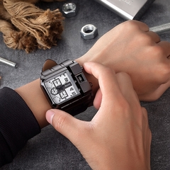 Marca OULM Original Design Único Quadrado Masculino Relógio de Pulso Amplo Mostrador Grande Relógio Casual de Couro com Correia de Quartzo Relógios Esportivos Masculino - online store