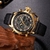Relógio Oulm Gold Black Dual Display Masculino Relógios Esportivos Digitais Analógicos - loja online
