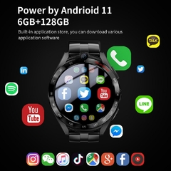LOKMAT APPLLP 4 PRO Android Smart Watch telefone Wifi GPS Men Watch Monitor de Frequência Cardíaca 6G + 128G Smartwatches Câmera Dupla para Telefone