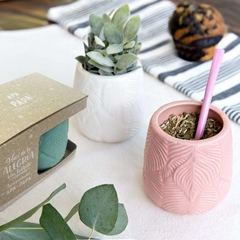 Mate Cerámica Hojas Apa - Zion Boutique de Yerba Mate