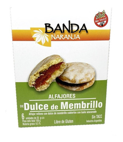 ALFAJOR BANDA NARANJA DE DULCE DE MEMBRILLO 150G
