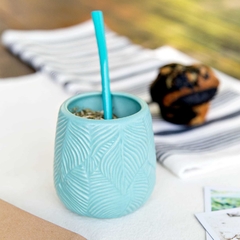 Mate Cerámica Hojas Apa - Zion Boutique de Yerba Mate