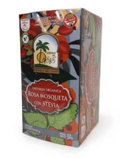 Infusión Orgánica Rosa Mosqueta Con Stevia Oasis 25 Saq