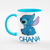 Caneca Cerâmica Stitch Ohana Alça Azul Claro - Disney - comprar online