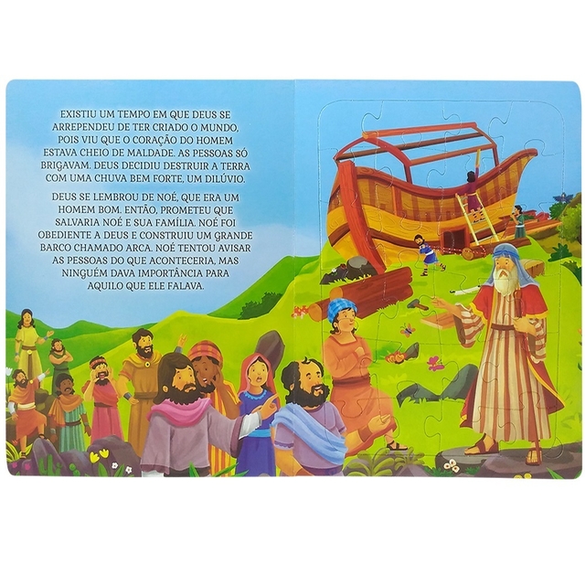 Livro Infantil A Arca De Noé Quebra-Cabeça - Distribuidora Ebenezer