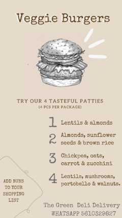 HAMBURGUESAS VEGANAS "CAMPESINAS" PAQ 4 PZ - The Green Deli