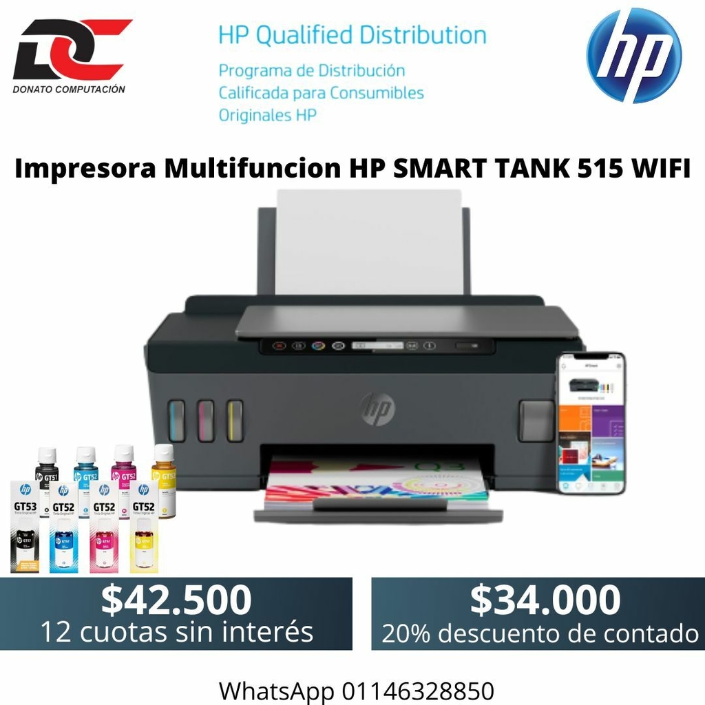 Impresora Multifunción HP SMART TANK 515 WIFI