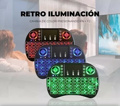 MINI TECLADO INALAMBRICO CON ILUMINACION RGB