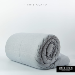 EDREDON JASPEADO 1 1/2 GRIS CLARO
