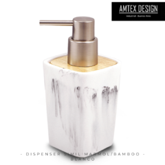 DISPENSER SIMIL MARMOL / BAMBOO BLANCO - comprar online