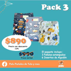 PAQUETE DE 3 PAÑALES KIT DE INICIO