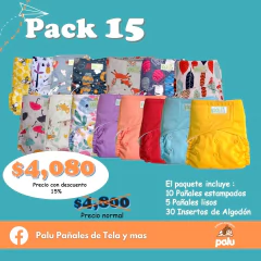 PAQUETE DE 15 PAÑALES MIXTOS MAXI