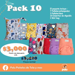 PAQUETE DE 10 PAÑALES