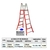 Ref.8056 - Escada telescópica em aço carbono de 5mts - comprar online