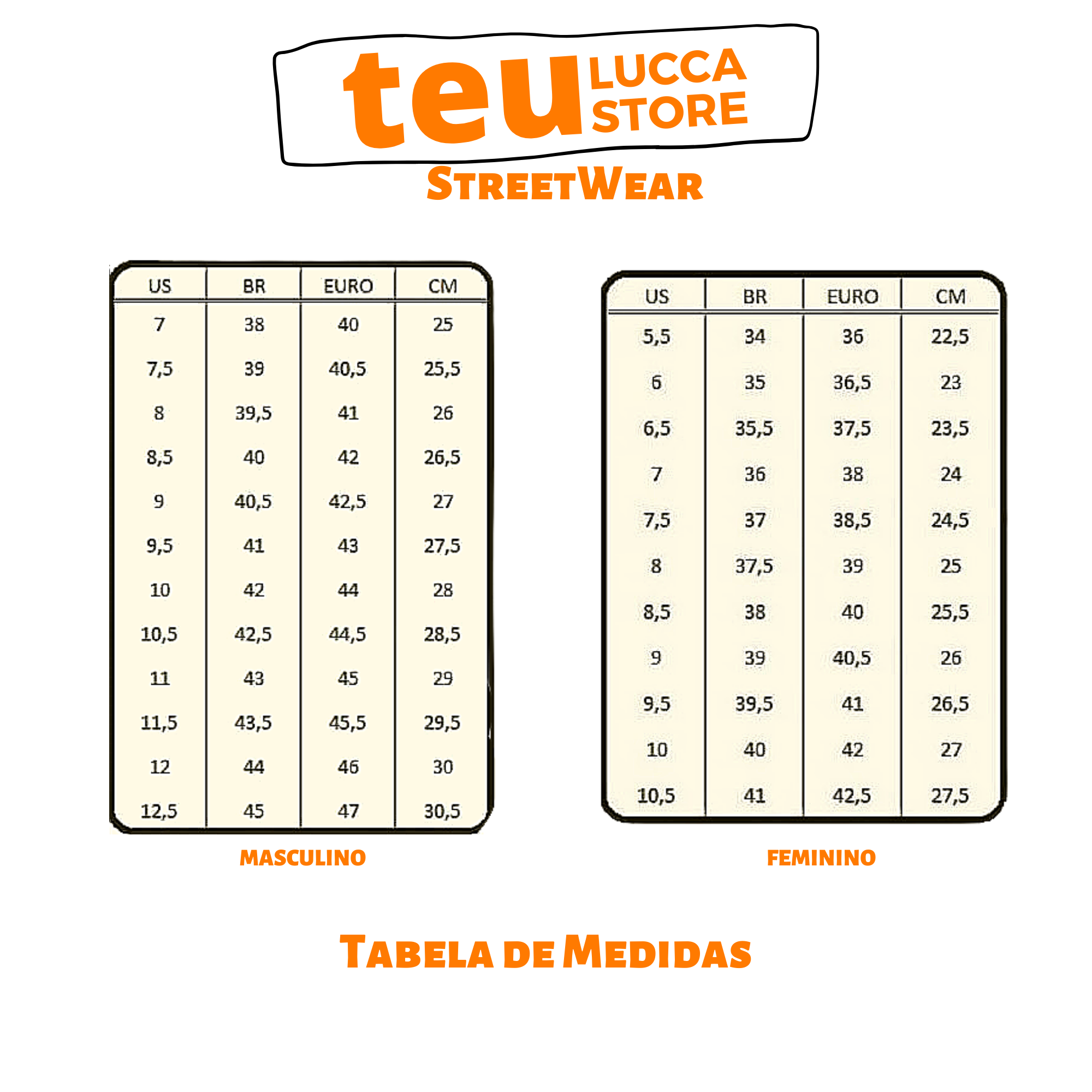 tabela de tamanho yeezy