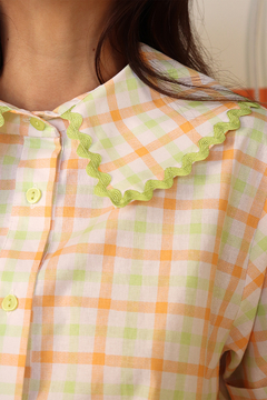conjunto scacchi laranja e verde - Noi Loungewear
