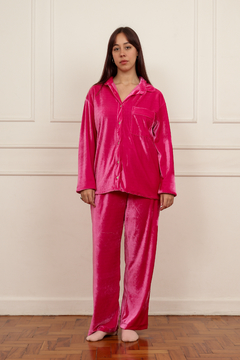 conjunto veludo rosa