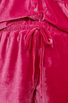 conjunto veludo rosa - loja online