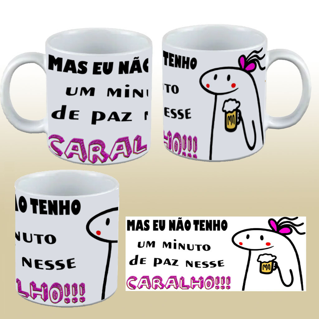 Caneca Flork Meme Namorados Apaixonados Todo Amor Que Tenho (Rosa)