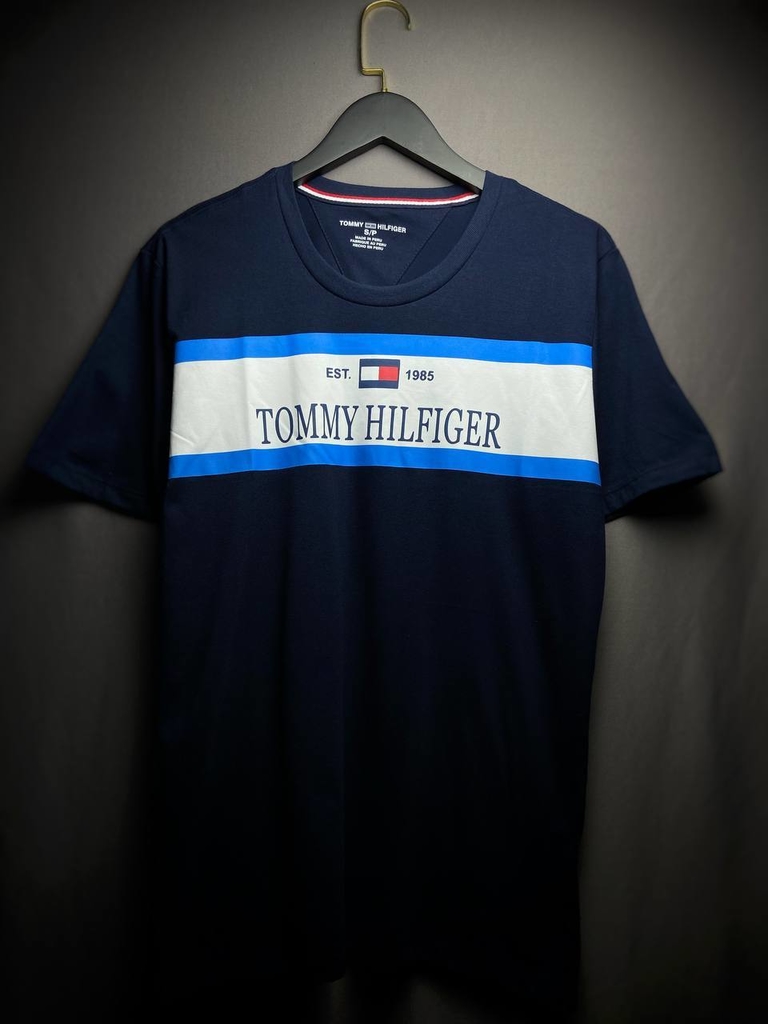 camisa tommy hilfiger azul marinho