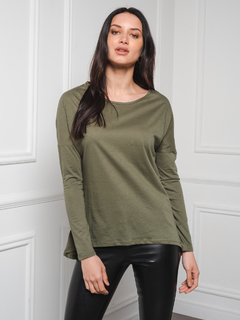 REMERA VERDE MILITAR PIMA MINU T-SHIRTS SOFIA MANGA LARGA