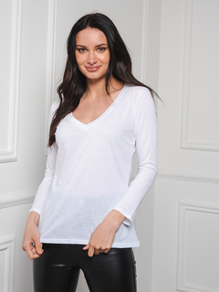 REMERA BLANCA PIMA MINU T-SHIRTS EMRATA MANGA LARGA