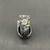 Image of DARK GRAY Square ring with polished finish and accessories in STAINLESS SILVER, SILVER or GOLD